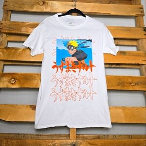 Naruto White Graphic T-Shirt Size:S
